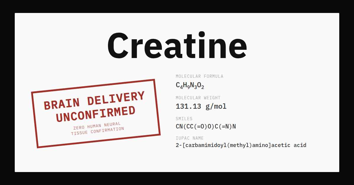 Creatine Is Sold for Your Brain. We Still Can't Reliably Measure Whether It Arrives.